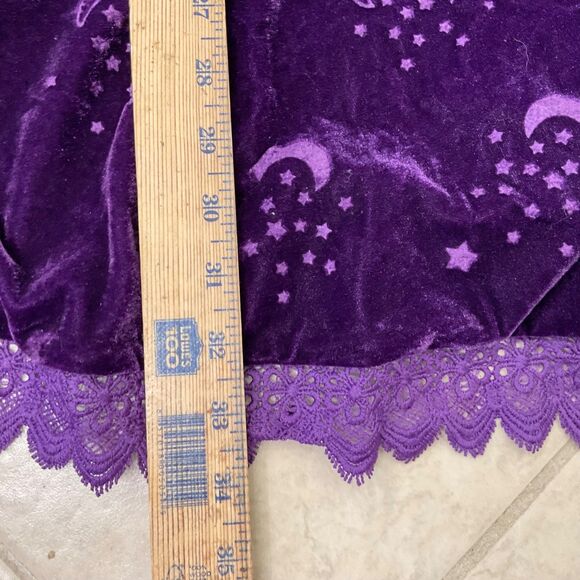 Spirit Halloween Midnight Sorceress Velour Hooded mini Dress XL Moon Stars - Picture 7 of 10